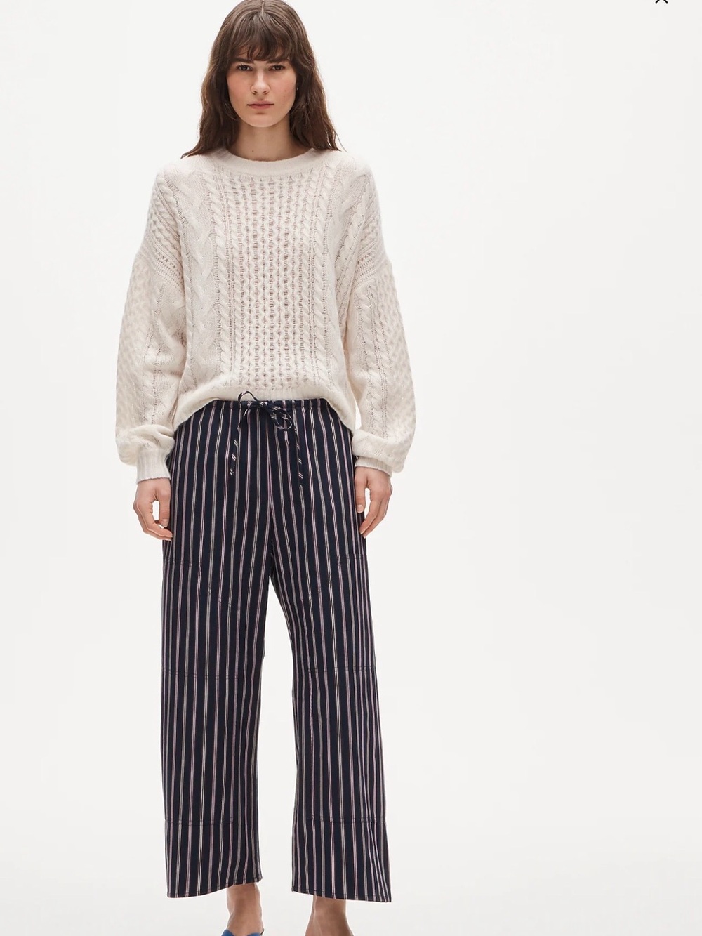 Luna pant in striped cotton